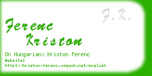 ferenc kriston business card